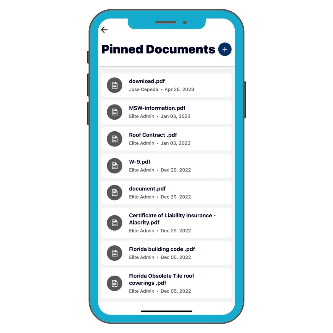 Pinned Documents feature of Sales Link App